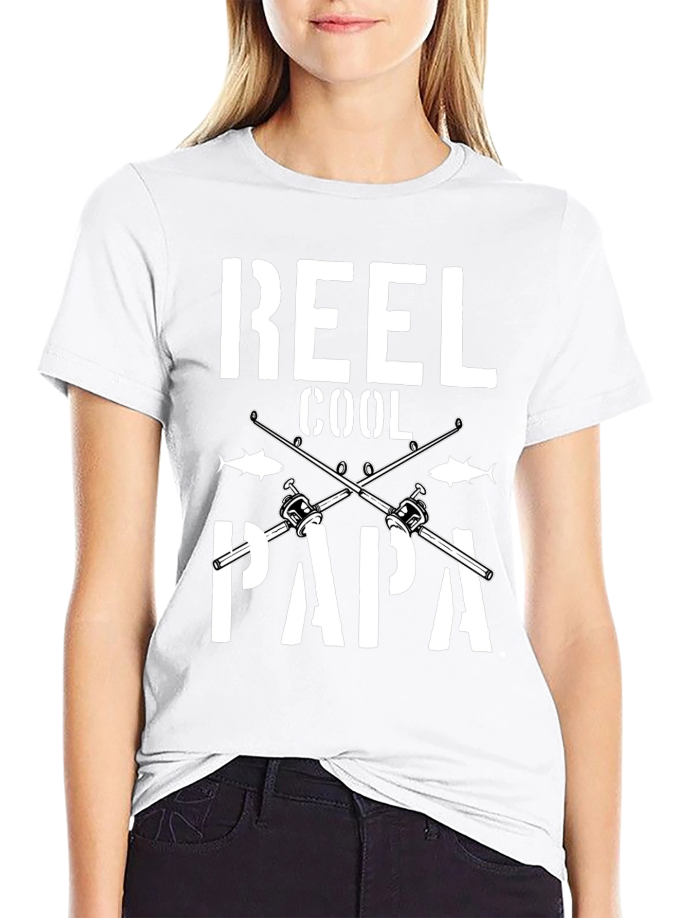 Black Reel Cool Papa Graphic T-Shirt Fishing Dad view 9