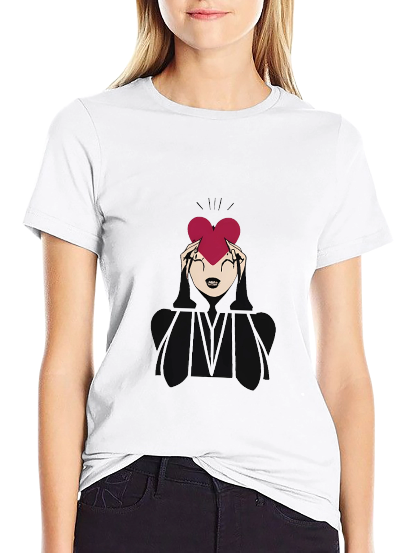Black Heart Hands Graphic Tee - Soft Cotton Blend view 9