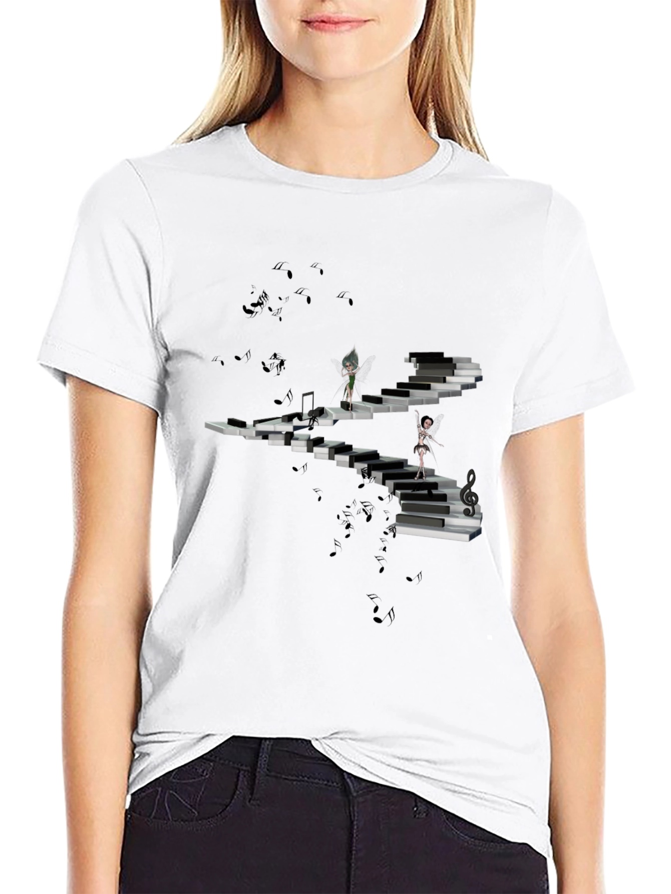 Black Piano Stairway T-Shirt view 9
