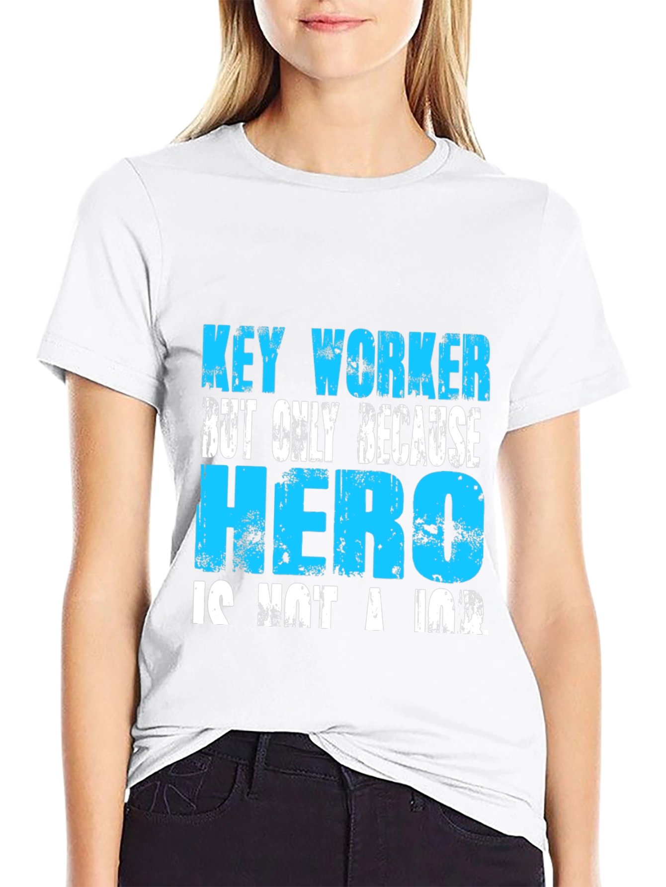 Black Key Worker Hero Graphic Tee - Essential Worker T-Shirt view 9