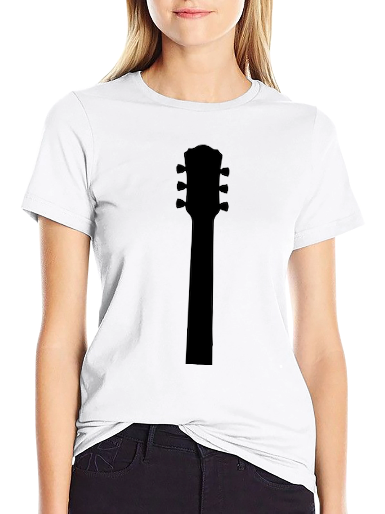 Black Guitar Neck T-Shirt - Music Lover Tee view 9