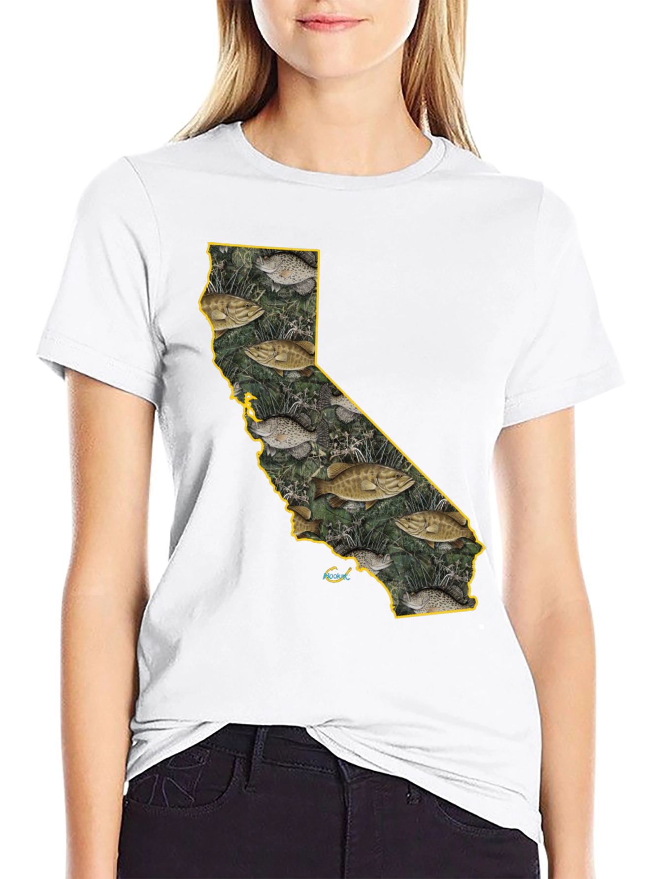 Black California Fish Graphic Tee - Bass Fishing T-Shirt view 9
