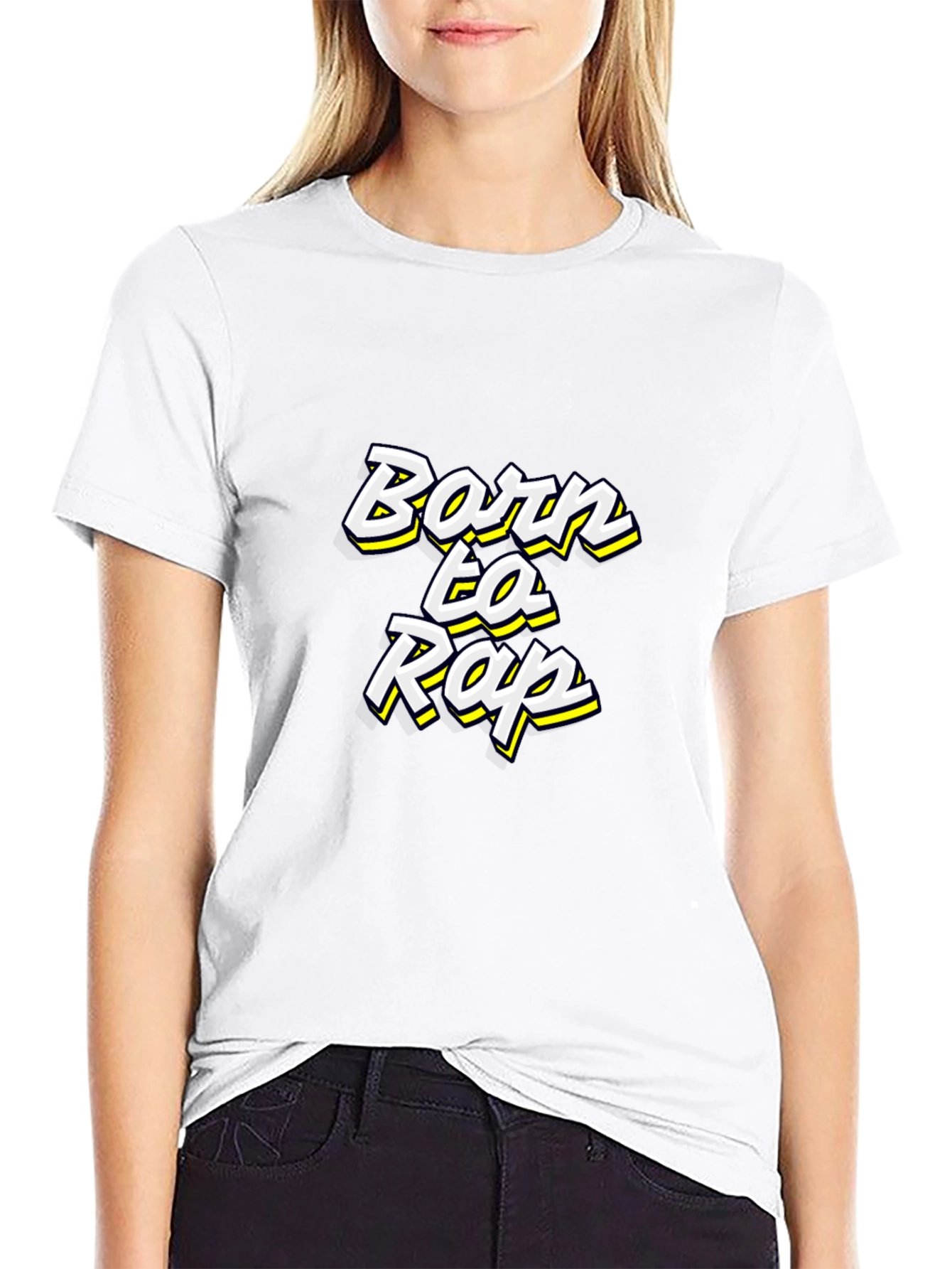 Black Born to Rap Black T-Shirt view 9