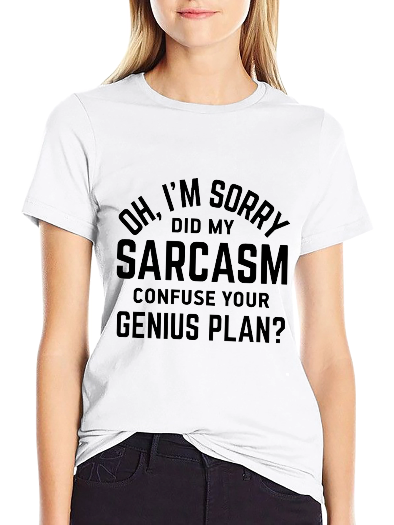 Black Sarcasm Genius Plan Graphic Tee - Black T-Shirt view 9