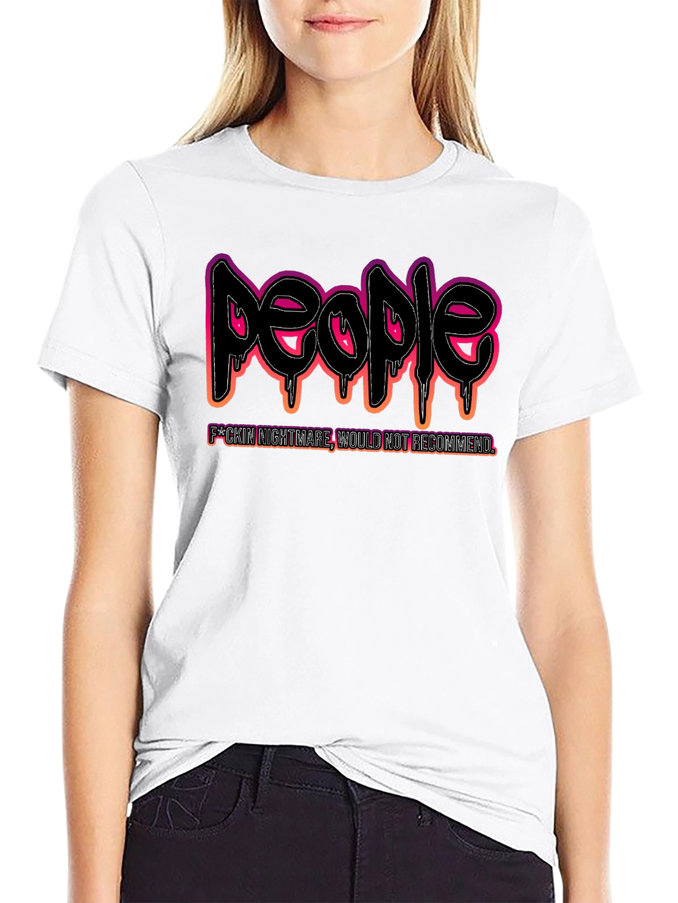 Black People Nightmare Graphic Black T-Shirt view 9