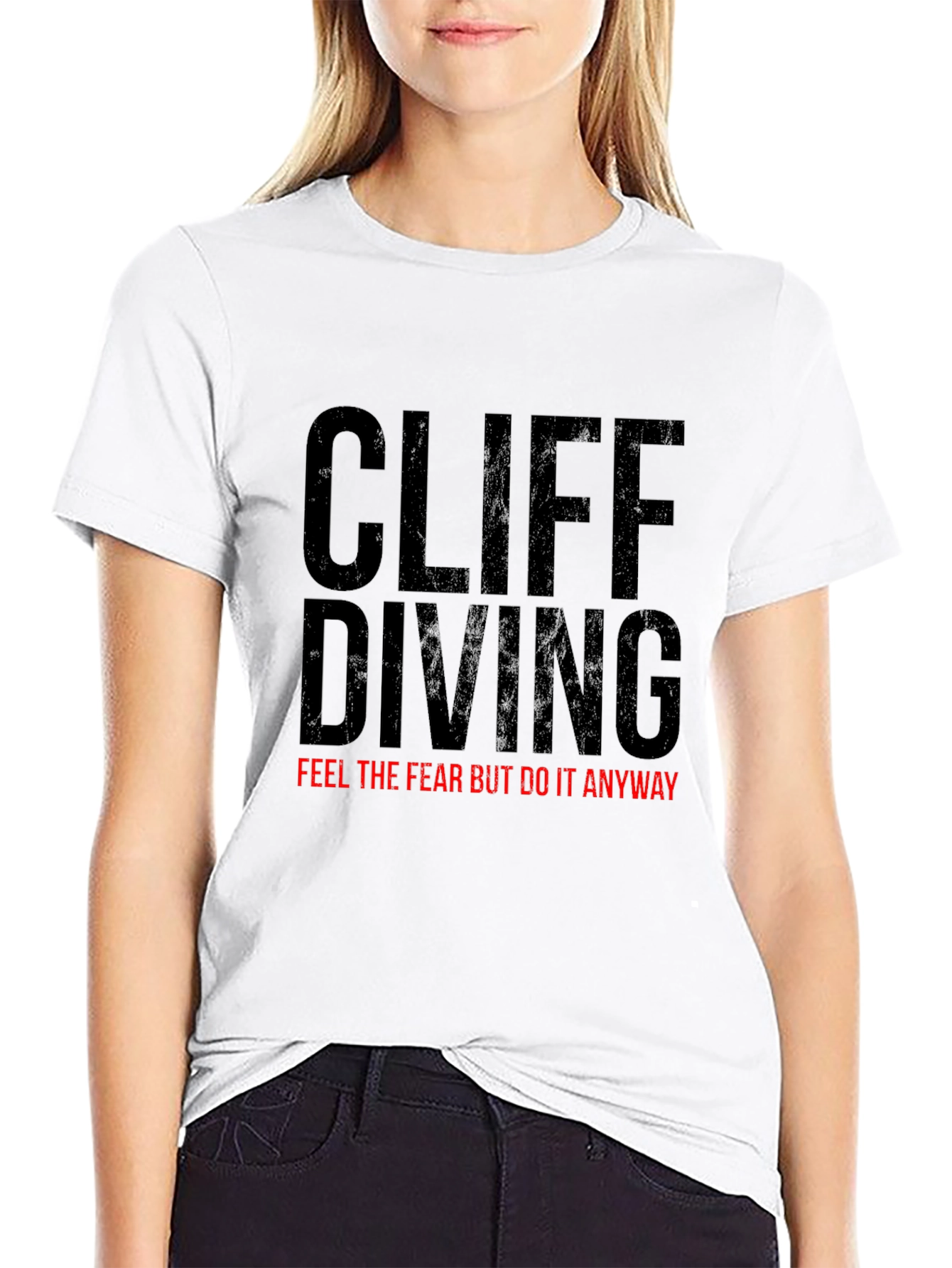 Black Cliff Diving Graphic T-Shirt - Black view 9