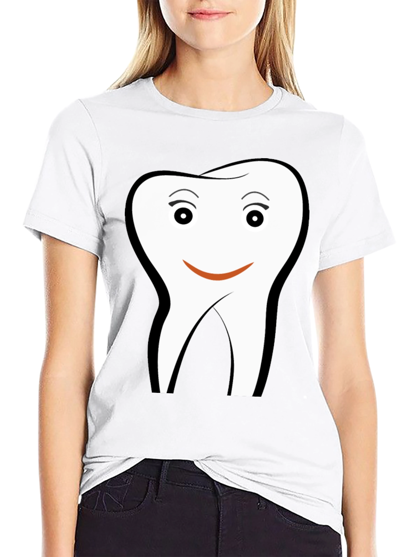 Black Funny Tooth Graphic Black T-Shirt view 9