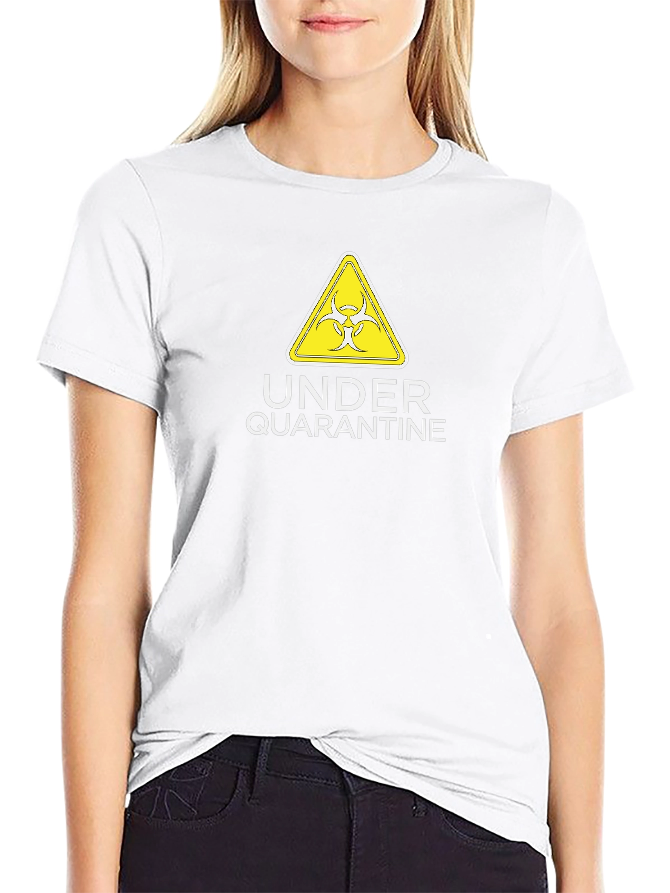 Black Under Quarantine T-Shirt Biohazard Graphic Tee view 9