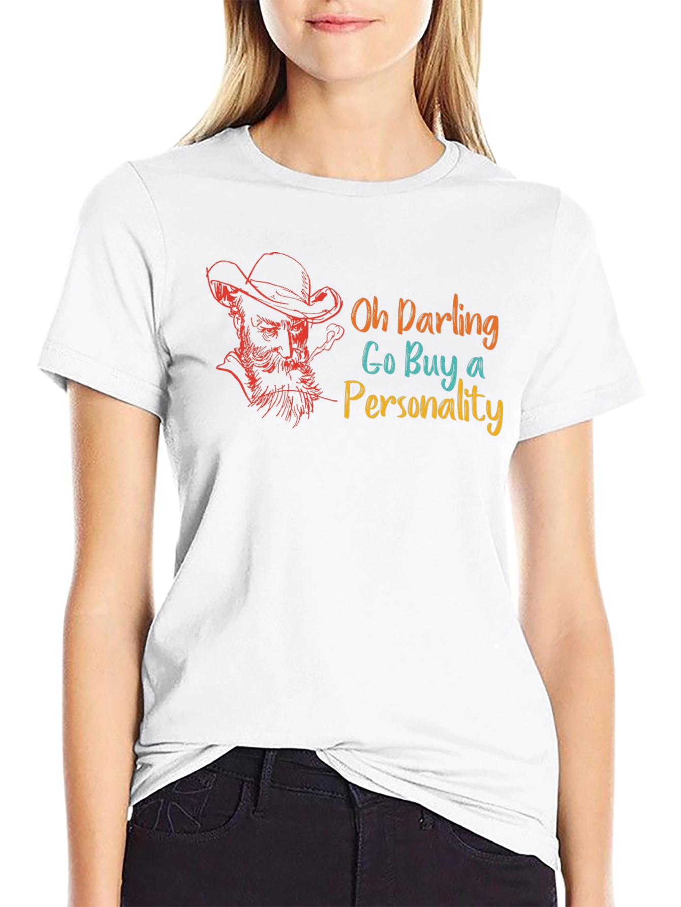 Black Oh Darling Buy A Personality Graphic T-Shirt view 9