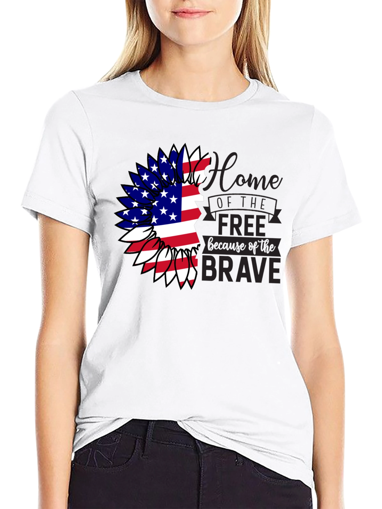 Black Patriotic Sunflower T-Shirt view 9