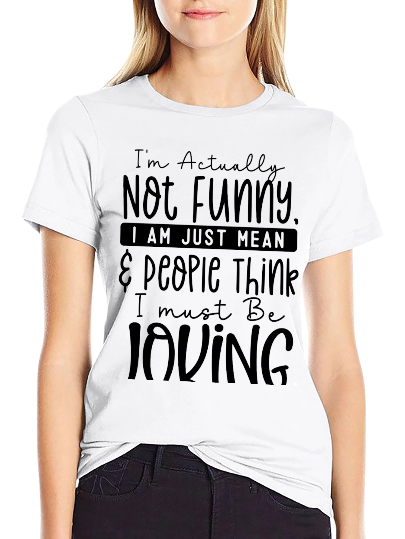 Black Funny Humor Graphic T-Shirt - I'm Not Funny, I'm Just Mean view 9