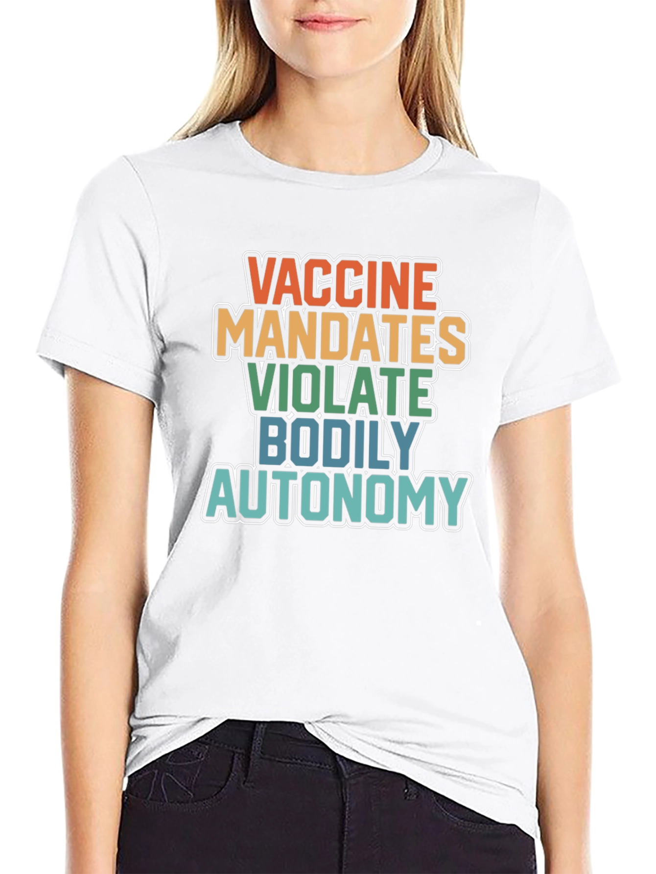 Black Vaccine Mandates Bodily Autonomy Graphic T-Shirt view 9