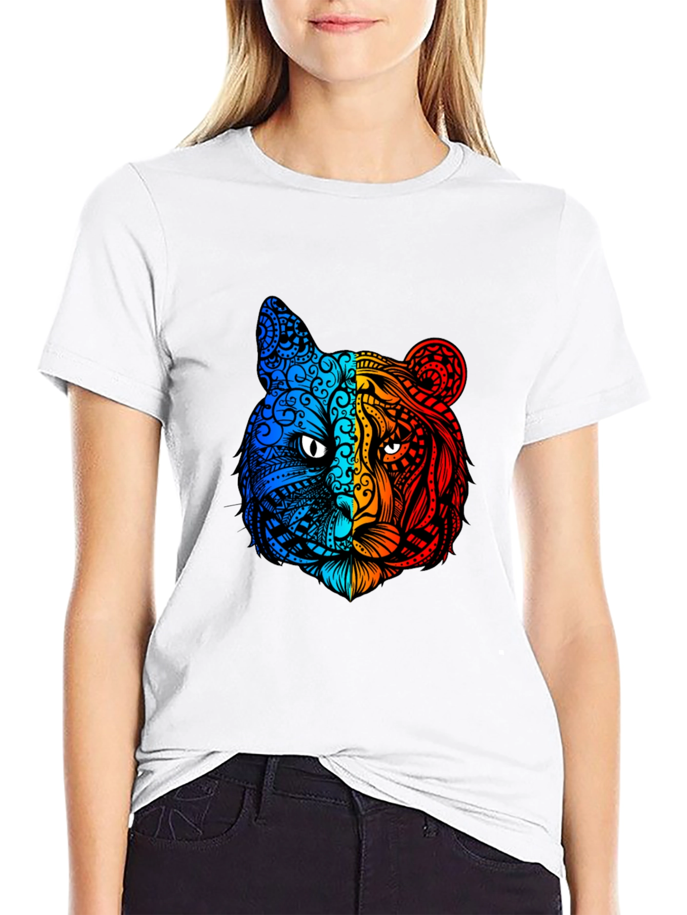 Black Vibrant Tiger Graphic Tee - Unique Animal Design view 9