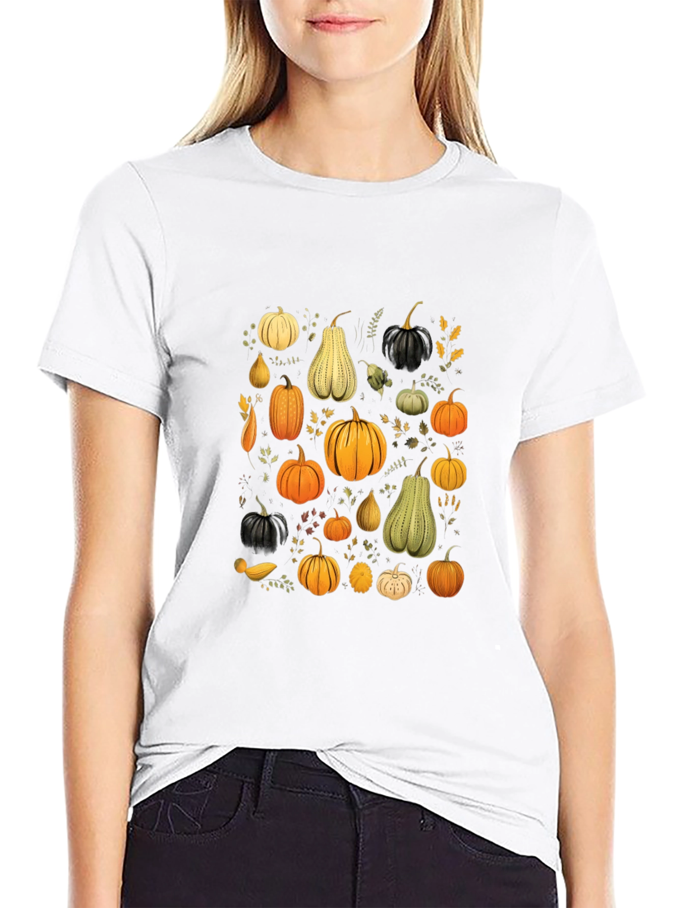 Black Pumpkin Patch Graphic Tee - Stylish Fall Apparel view 9