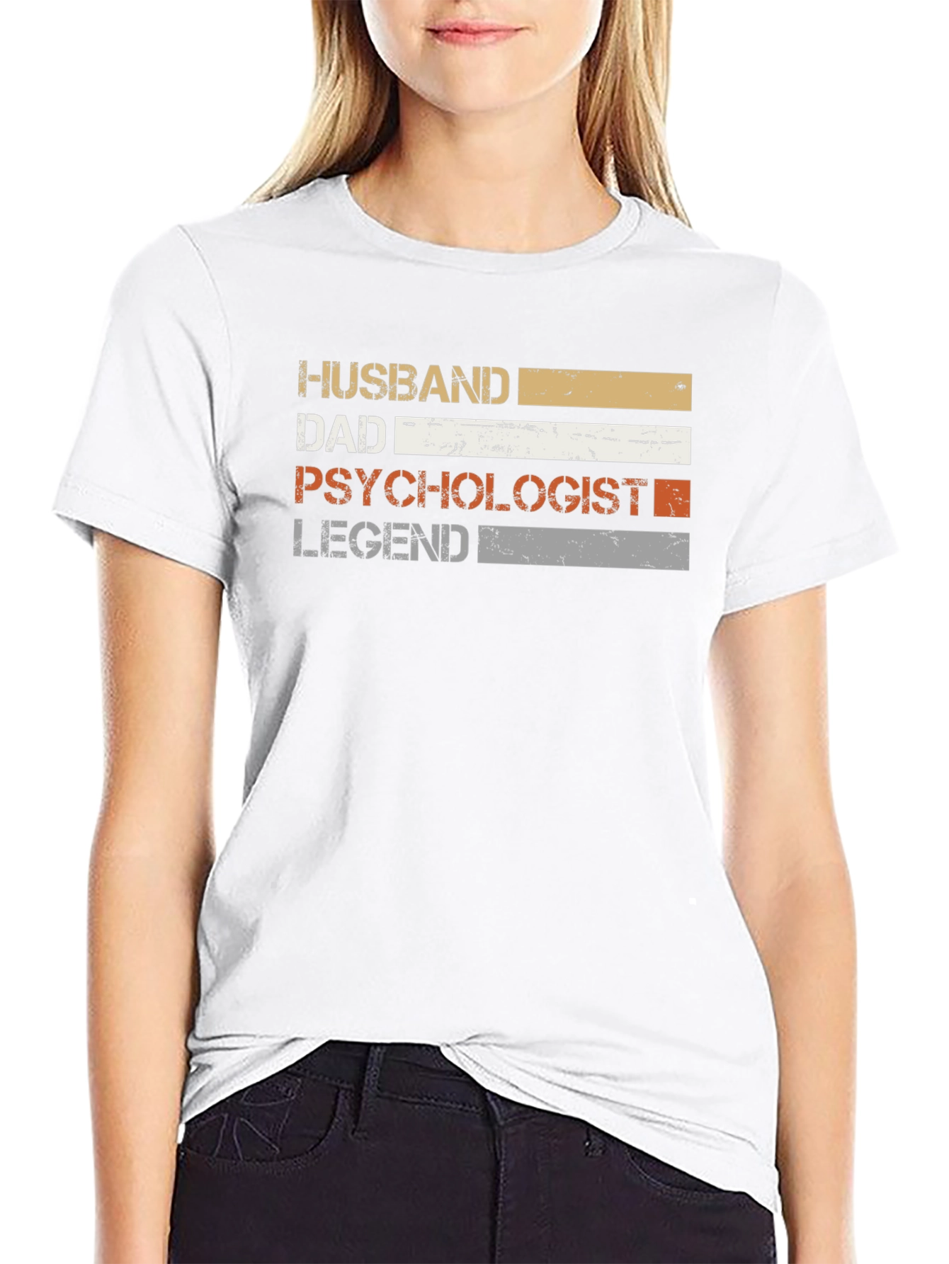 Black Husband Dad Psychologist Legend Graphic T-Shirt view 9