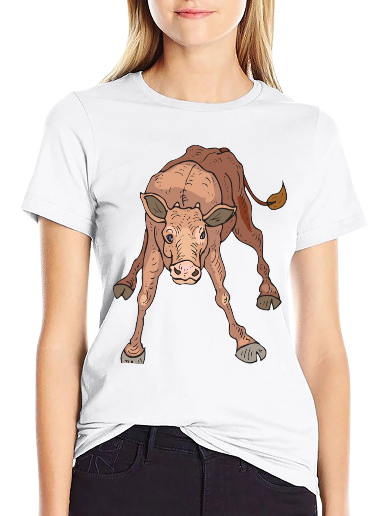 Black Cow Graphic T-Shirt - Soft Cotton Blend Tee view 9