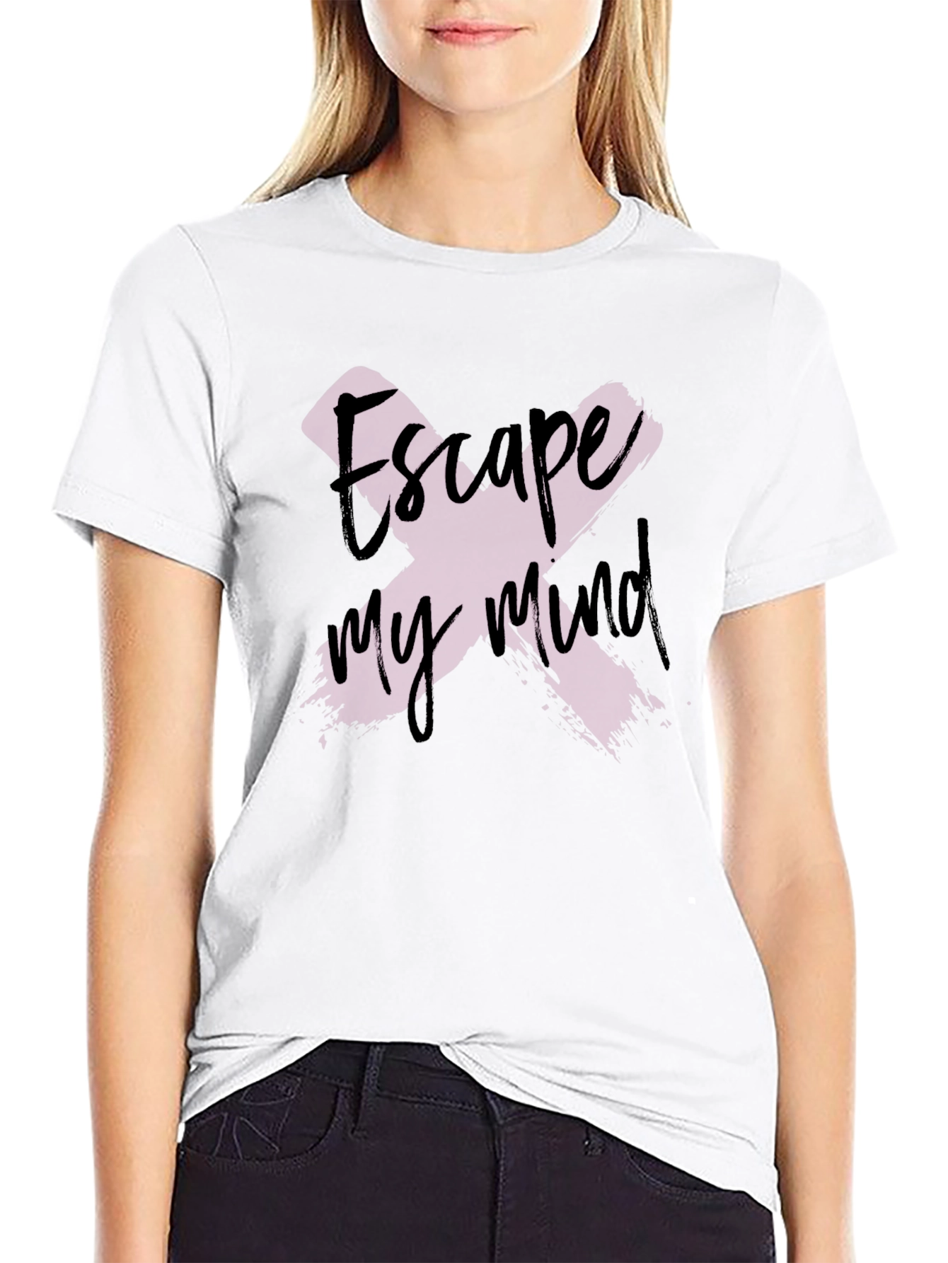 Black Escape My Mind Graphic Print Tee view 9