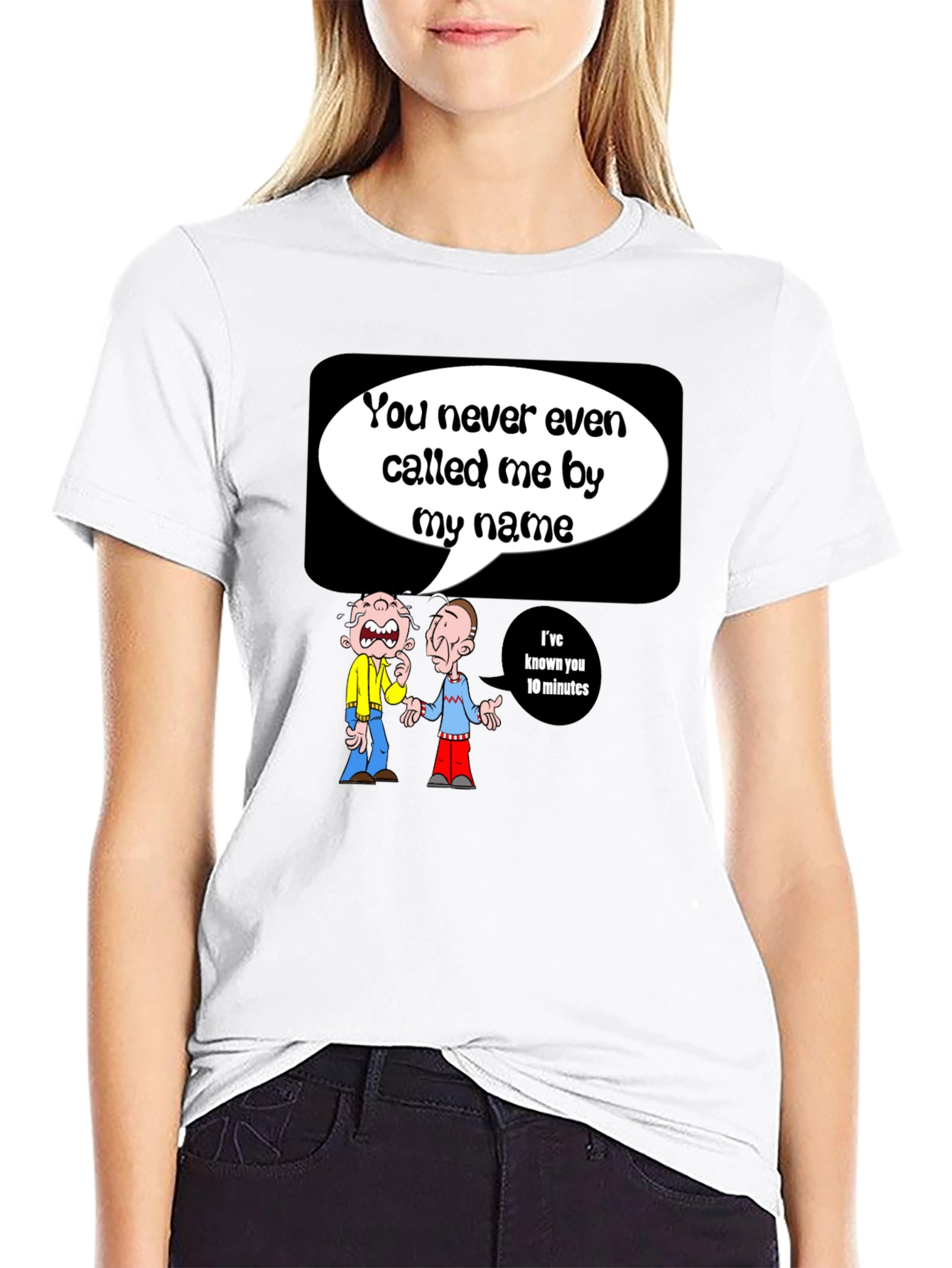 Black Funny Cartoon Graphic T-Shirt - Name Game view 9