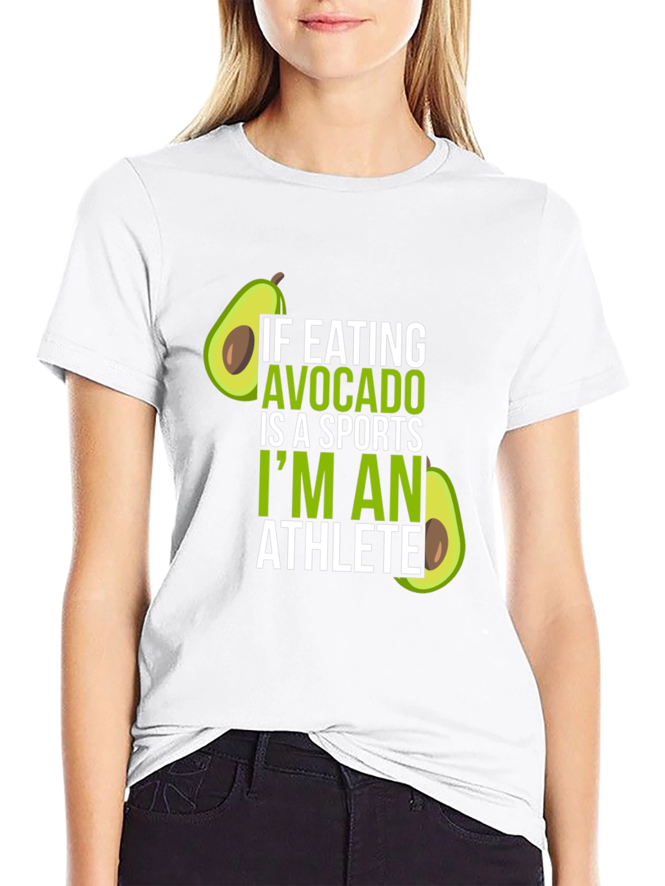 Black Avocado Athlete T-Shirt - Humorous Foodie Tee view 9