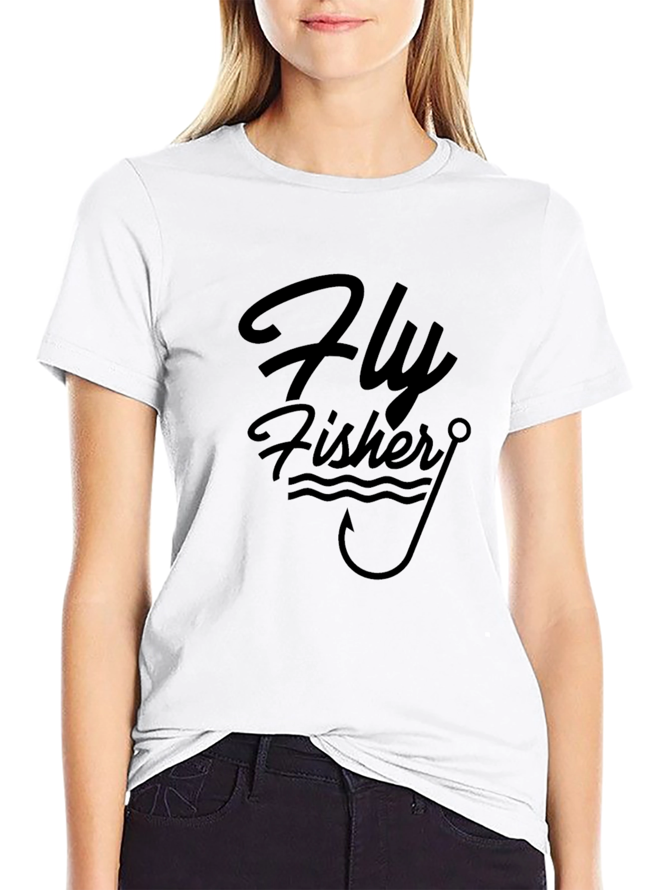 Black Fly Fisher T-Shirt - Angler Graphic Tee view 9
