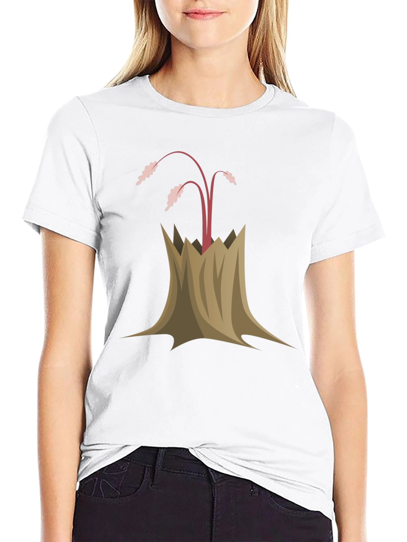 Black Tree Stump Plant Tee - Unique Graphic Design view 9