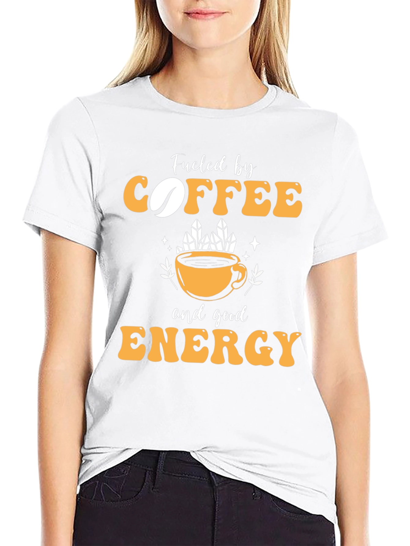 Black Fueled by Coffee and Good Energy T-Shirt view 9