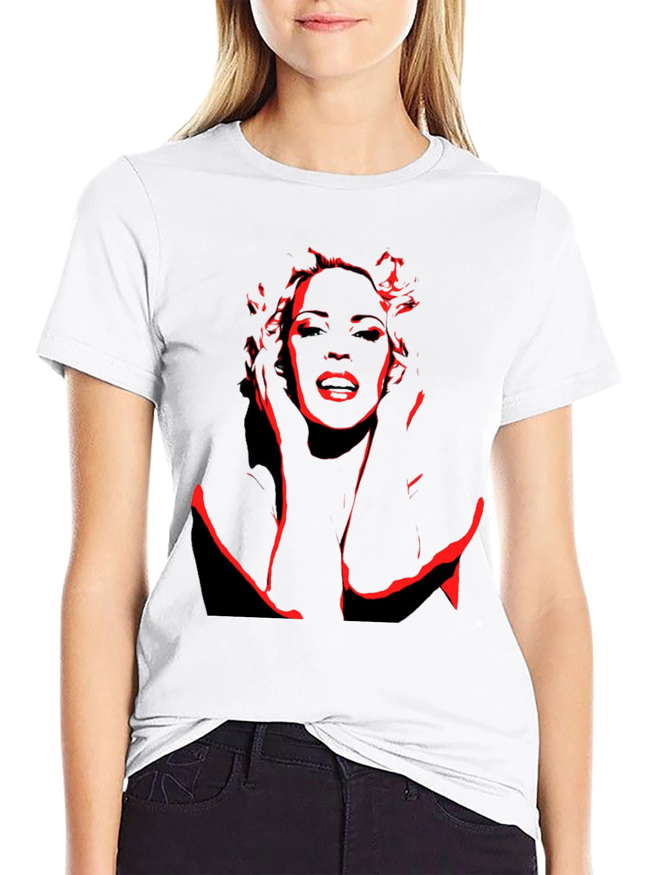 Black Red Silhouette Graphic Black T-Shirt view 9