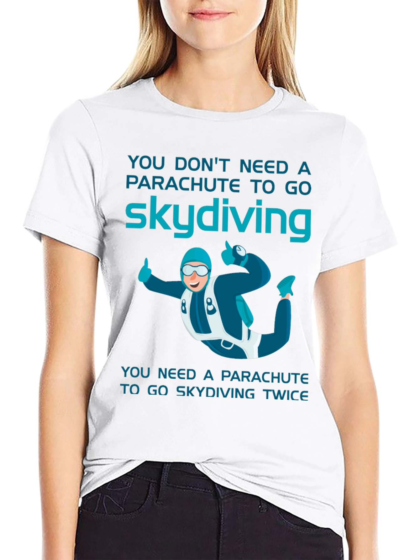 Black Skydiving T-Shirt: Parachute Humor Tee view 9