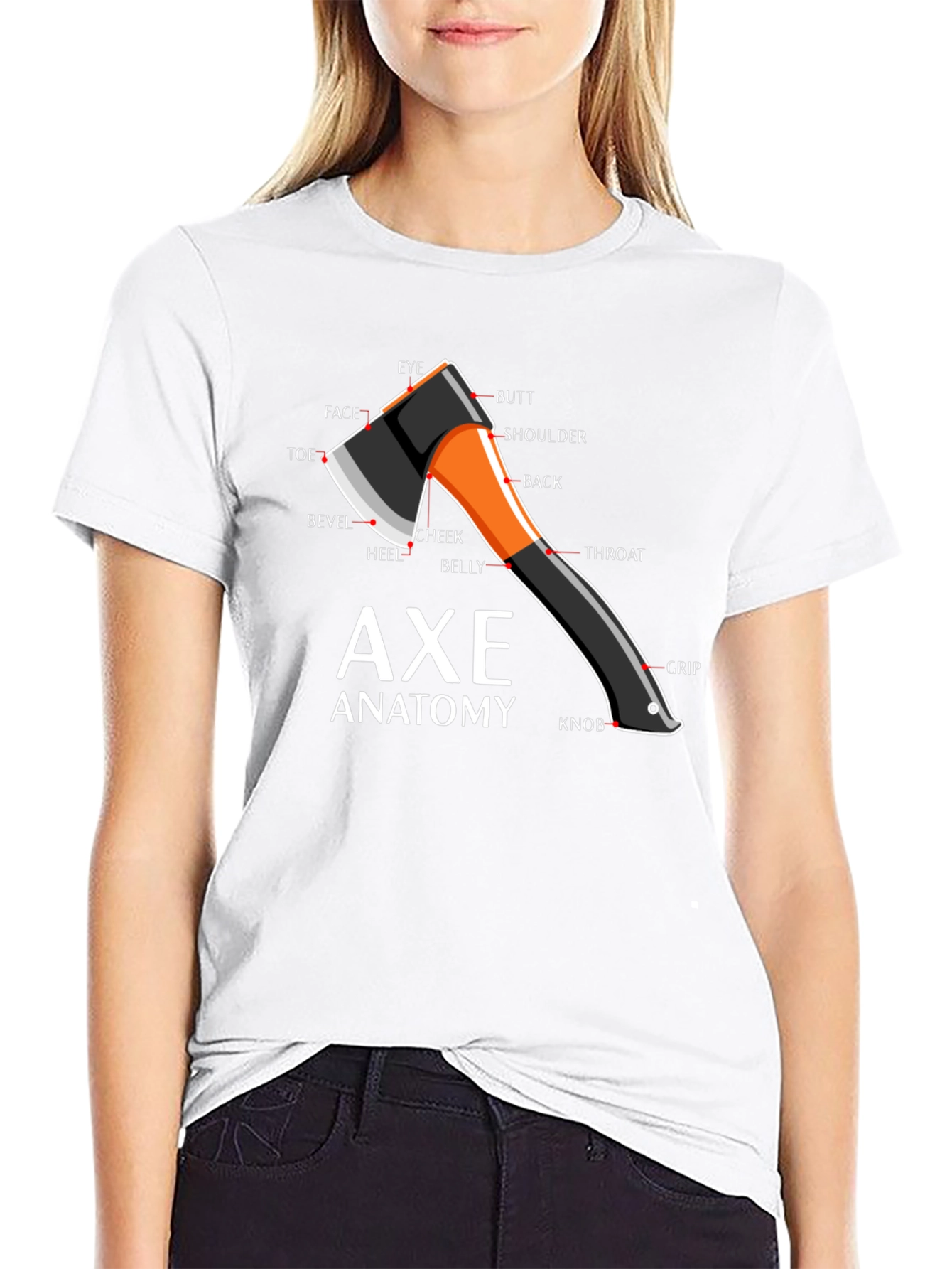 Black Axe Anatomy Diagram T-Shirt view 9
