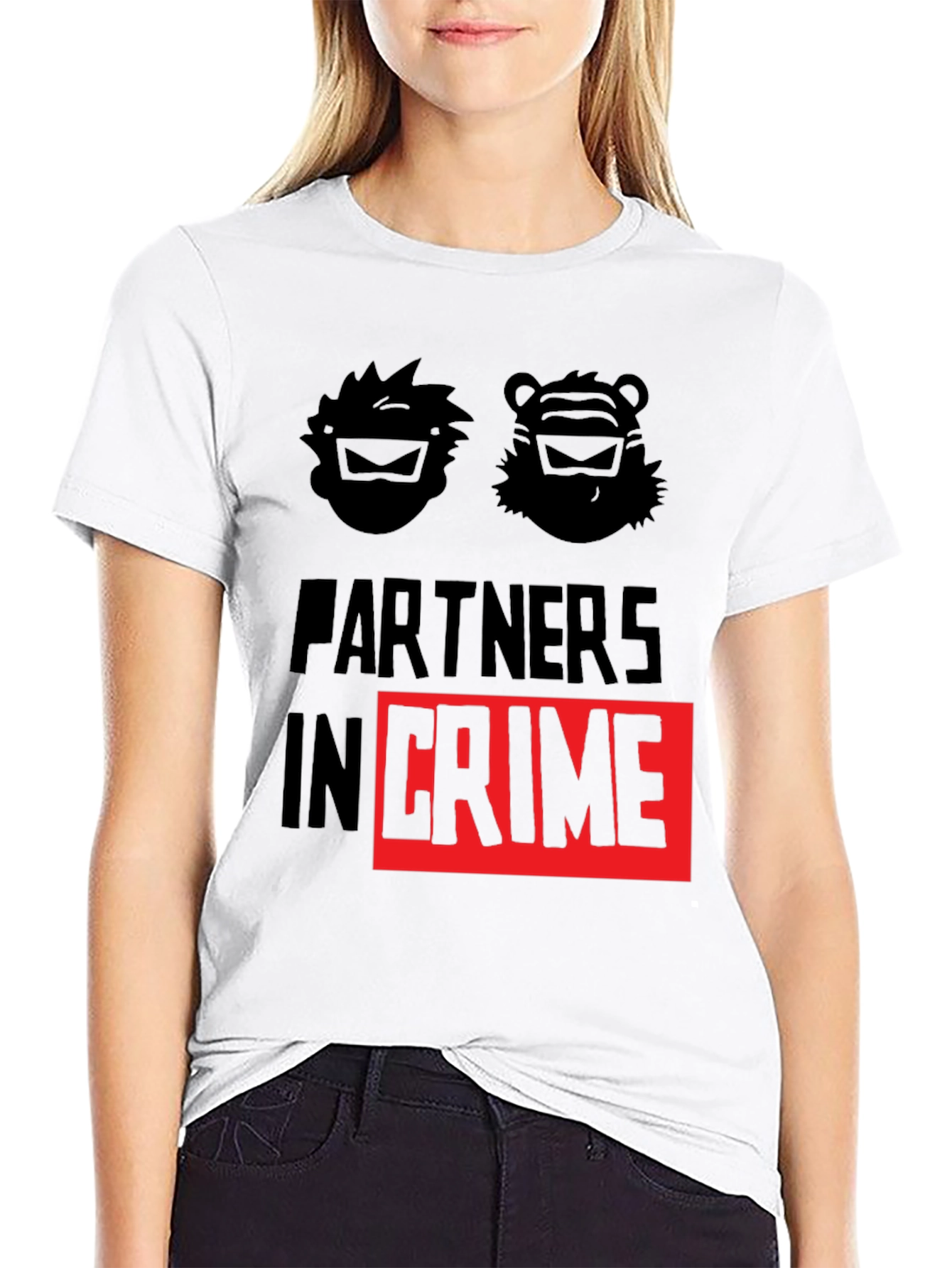 Black Partners in Crime Graphic T-Shirt - Black view 9