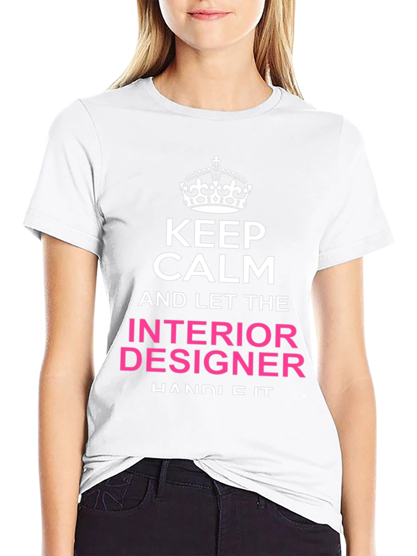 Black Keep Calm Interior Designer T-Shirt view 9