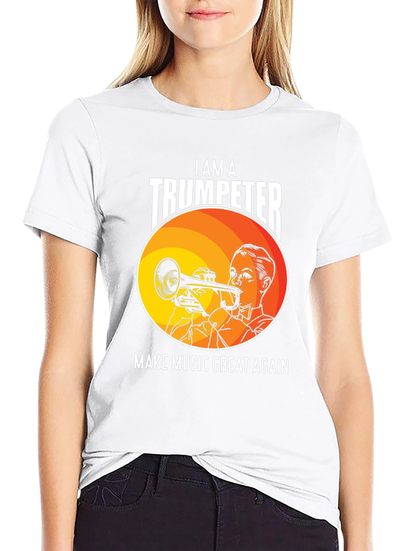 Black Trumpeter Graphic T-Shirt: Make Music Great Again view 9