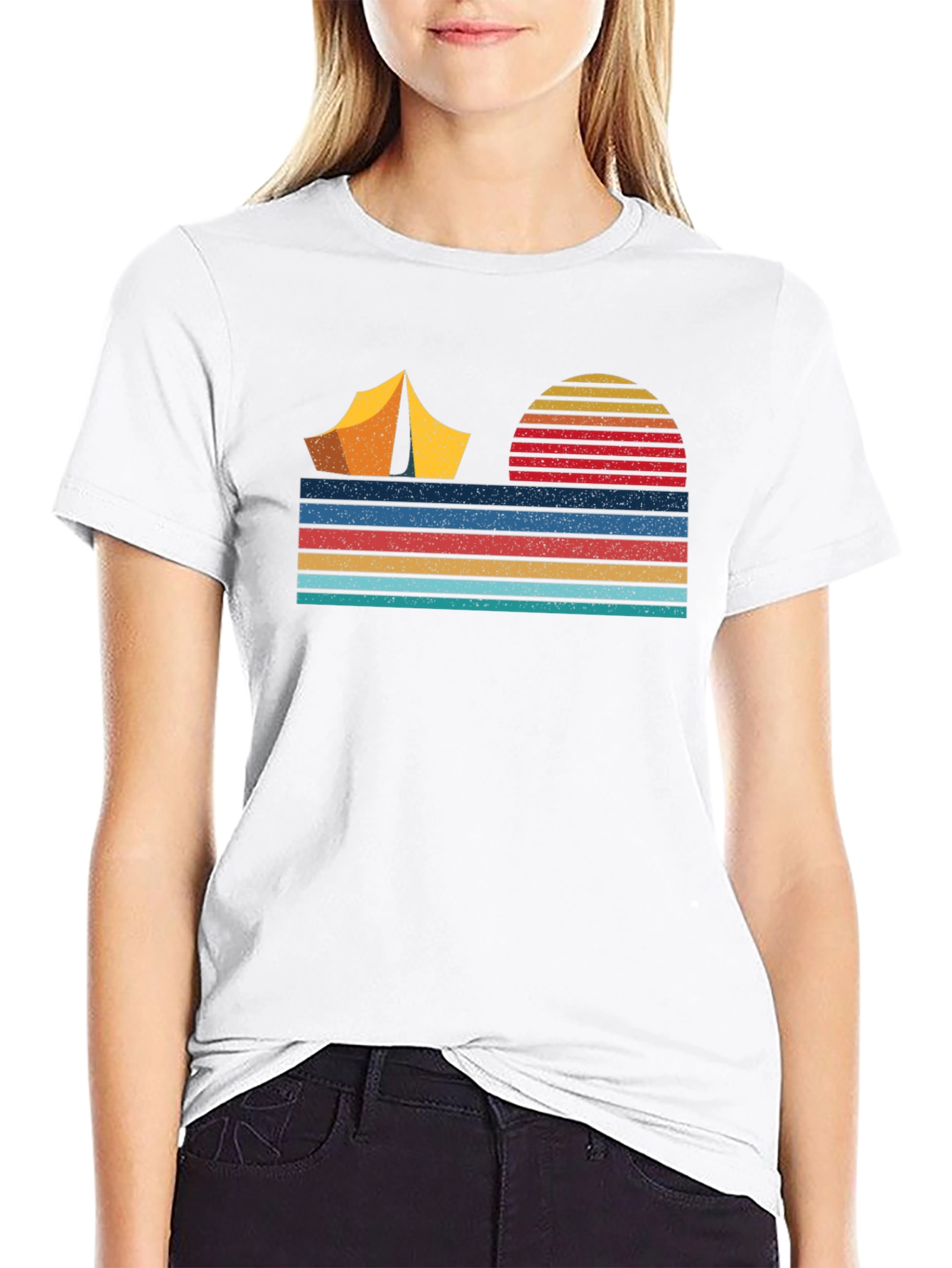 Black Retro Camping Adventure T-Shirt view 9