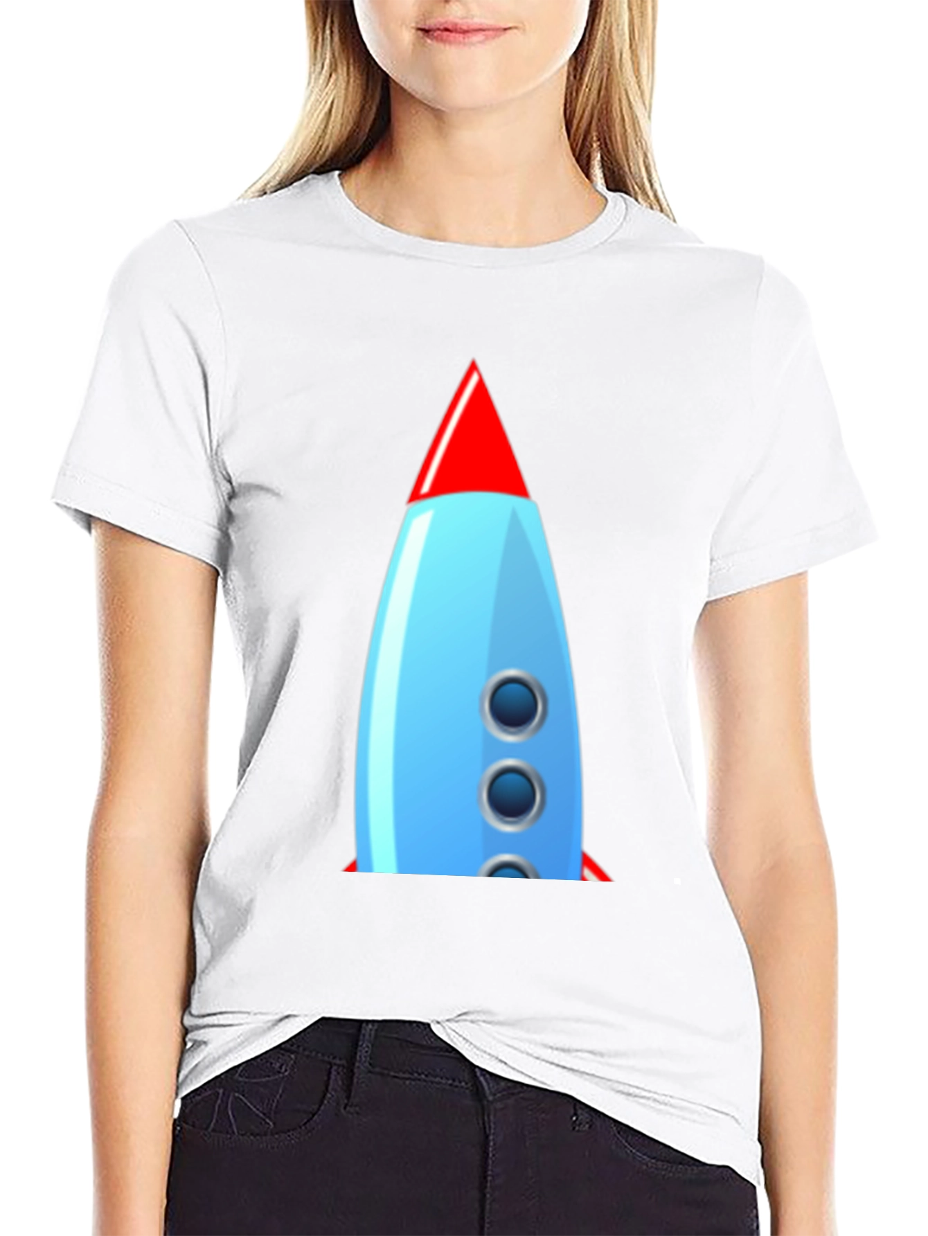 Black Retro Rocket Graphic Tee - Classic Cool! view 9