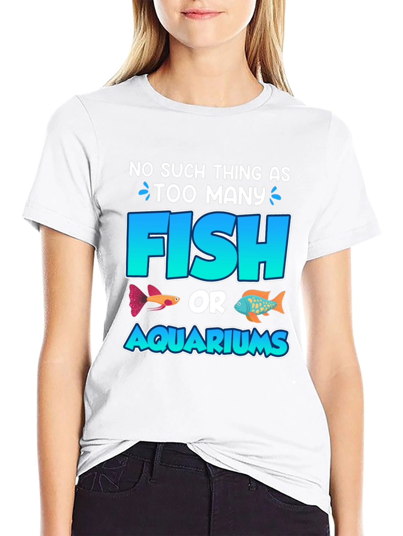 Black Funny Fish & Aquarium T-Shirt view 9