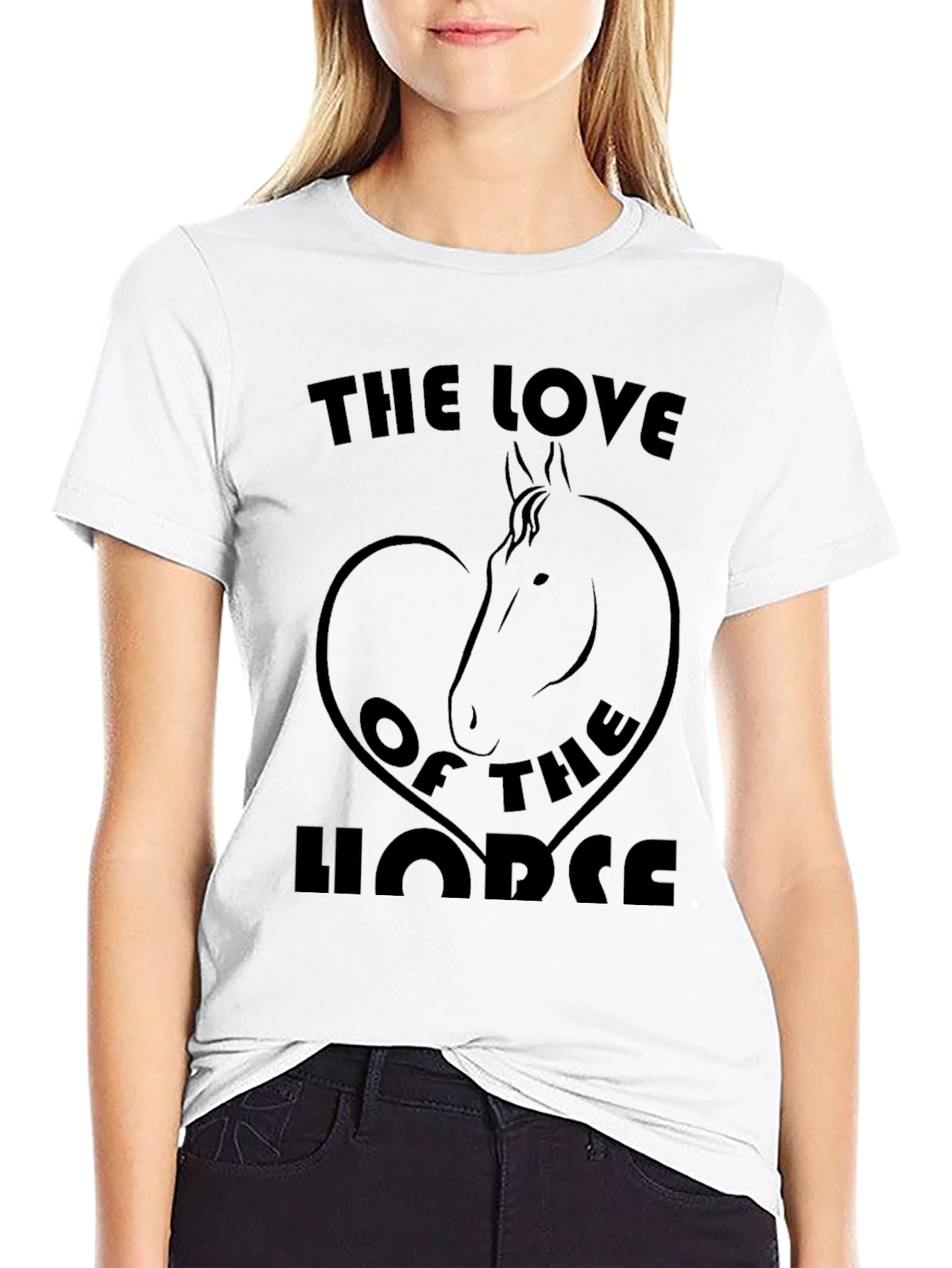 Black Love of The Horse Black Graphic Tee view 9