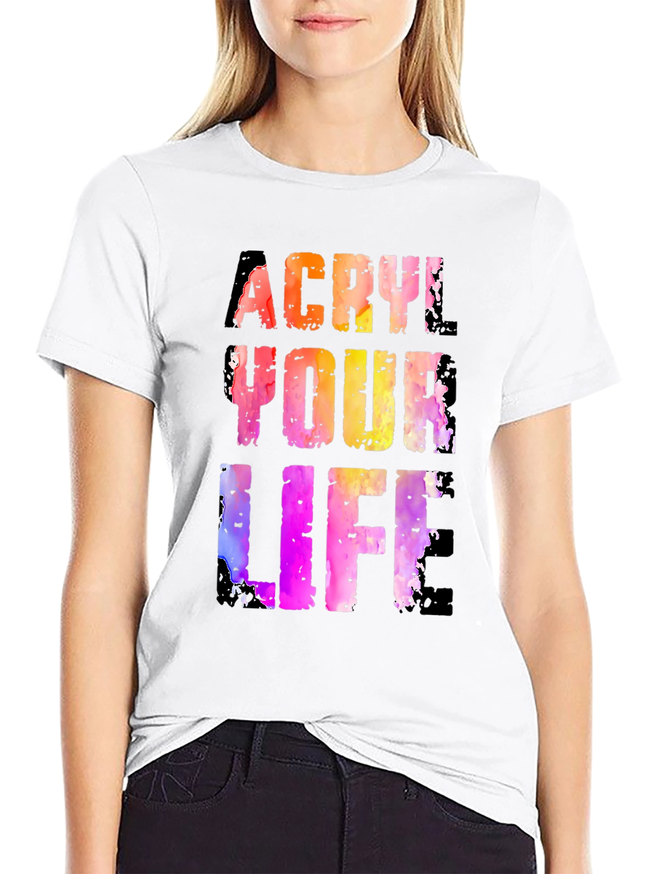 Black Acrylic Your Life Graphic Tee - Black T-Shirt view 9