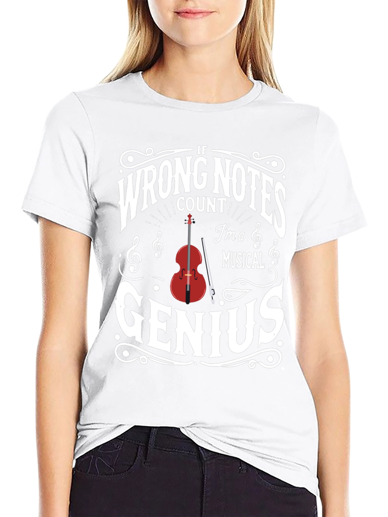 Black Musical Genius T-Shirt - Funny Musician Gift view 9