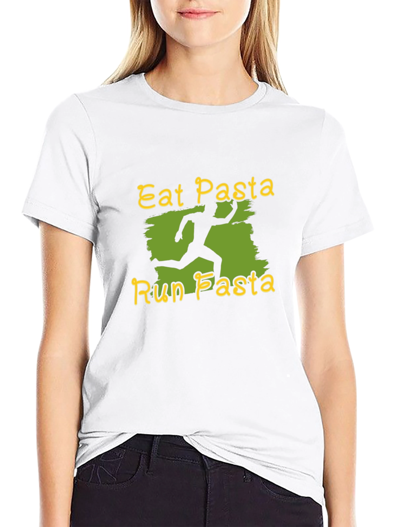 Black Eat Pasta Run Pasta Black T-Shirt view 9