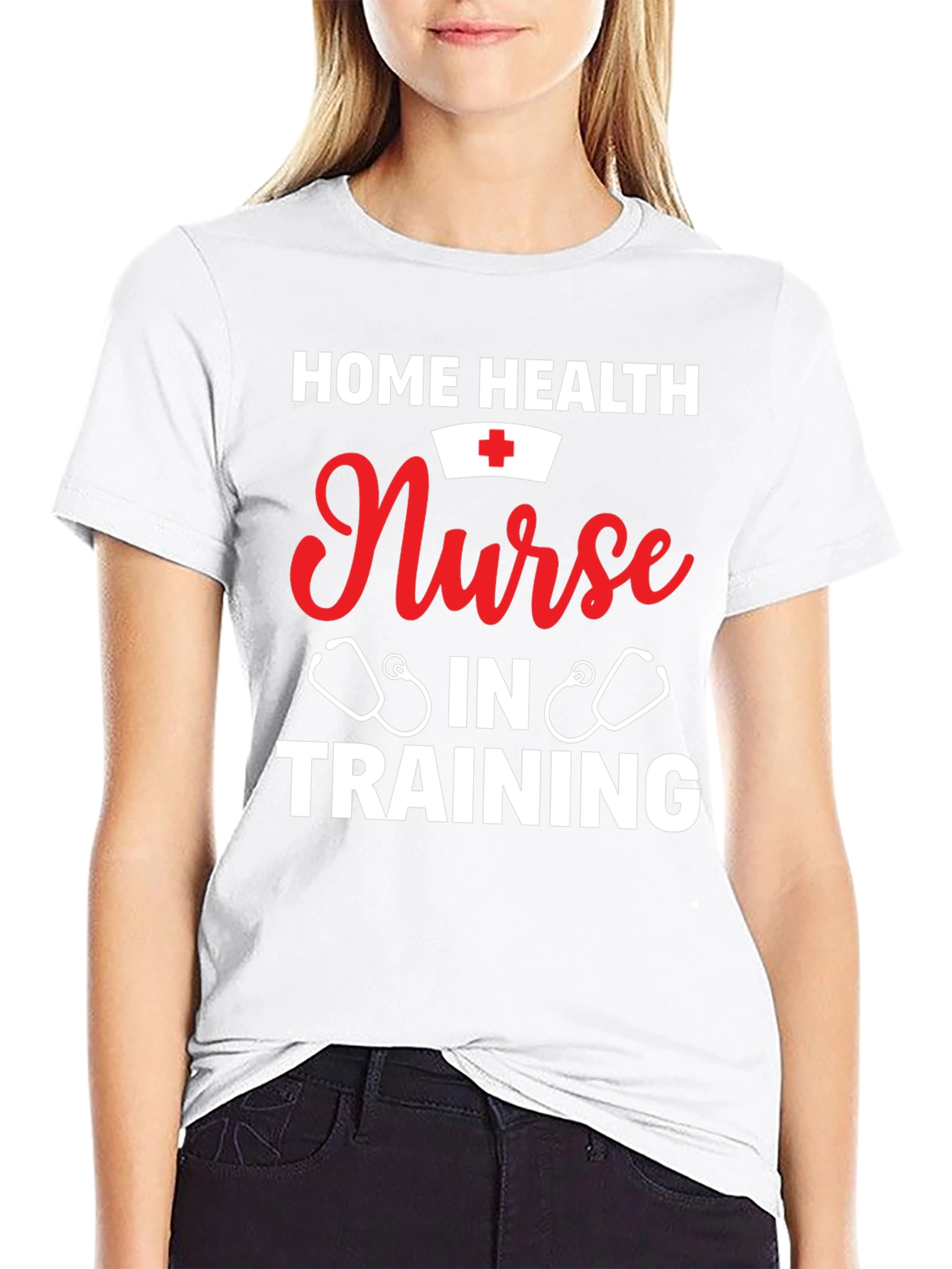 Black Home Health Nurse in Training Graphic T-Shirt view 9