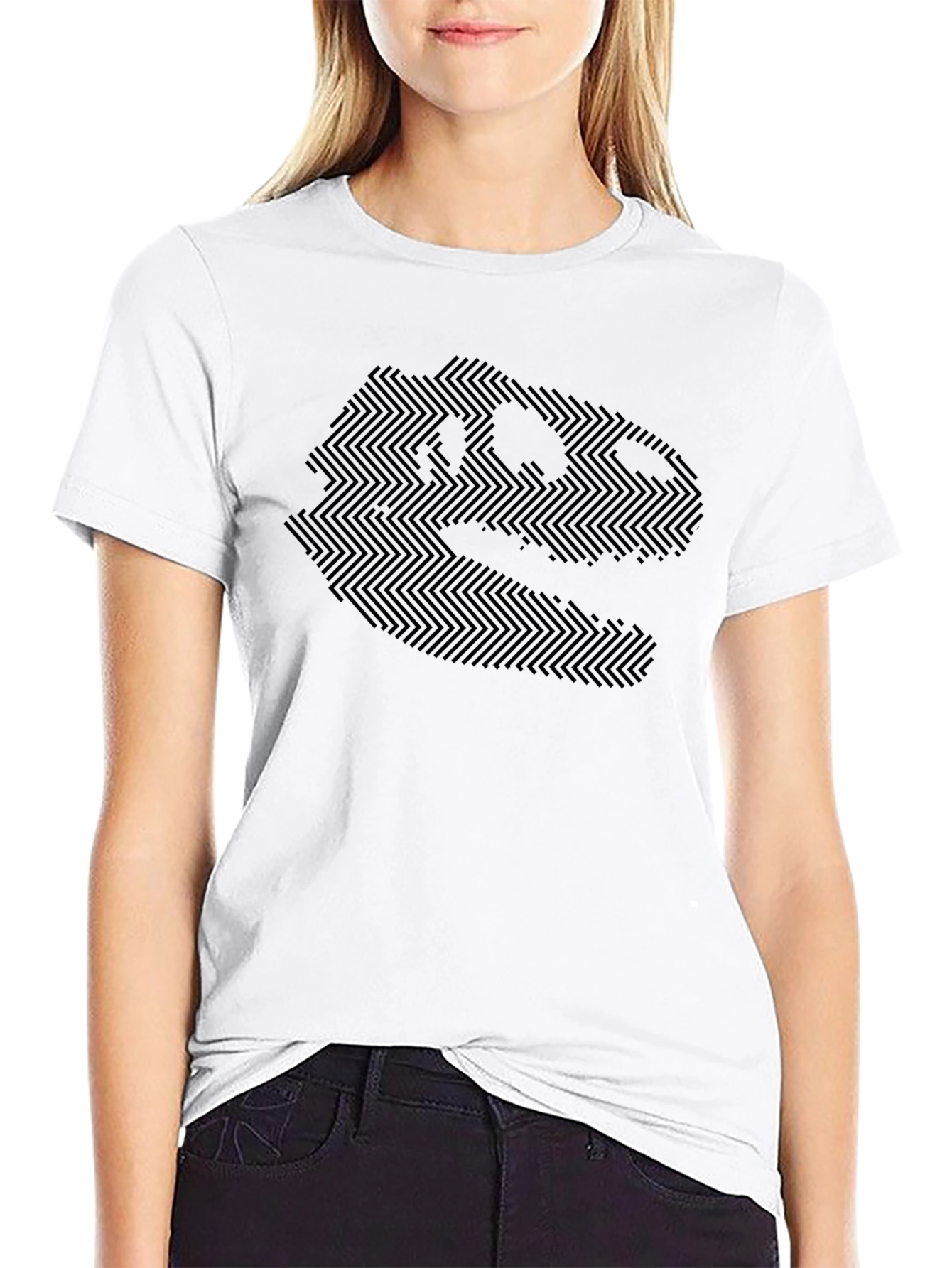 Black Geometric Dino Graphic Tee - Black view 9