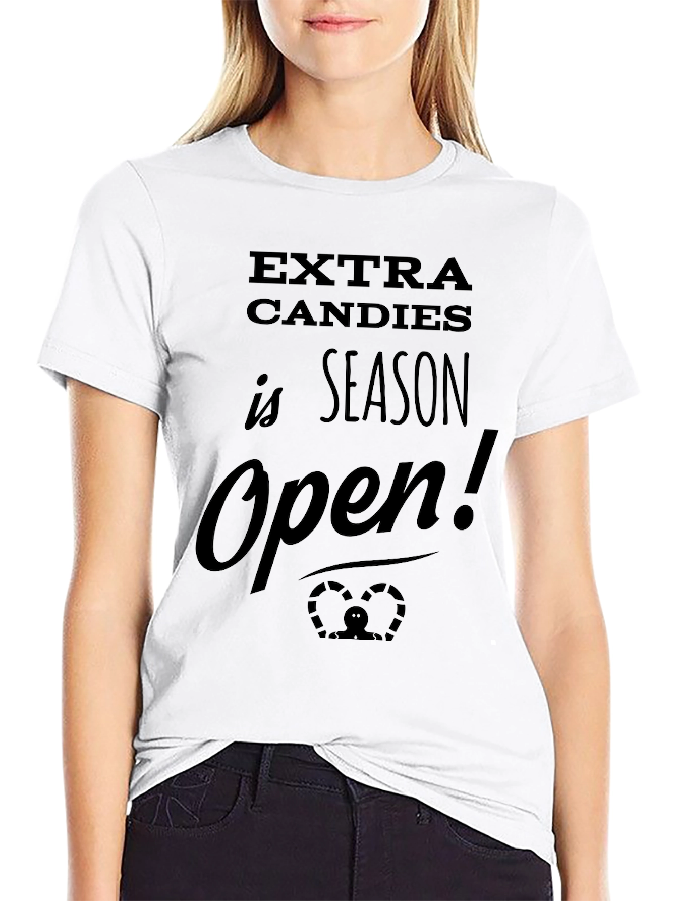 Black Extra Candies Season Open Black T-Shirt view 9