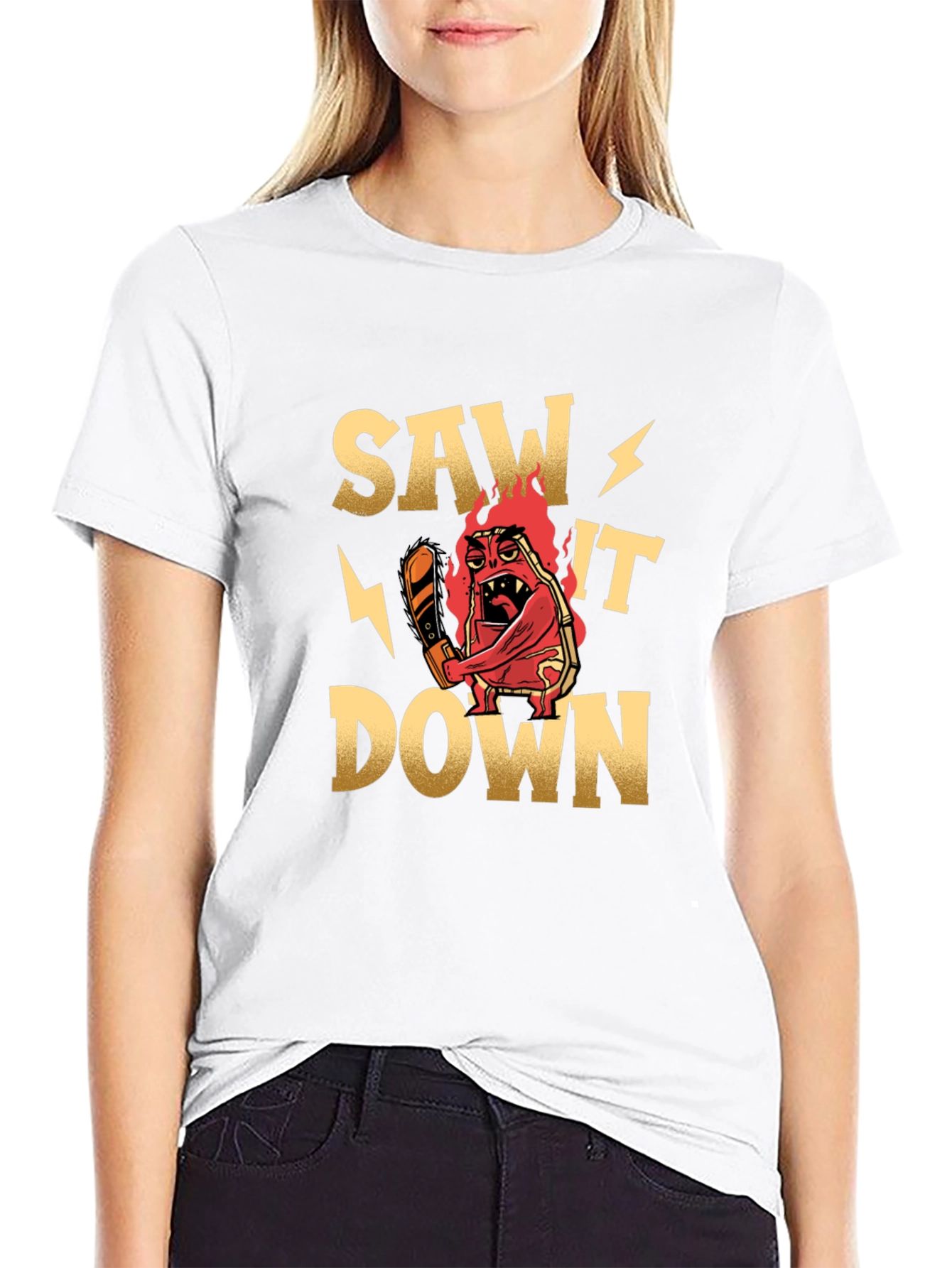 Black Saw It Down Graphic T-Shirt view 9
