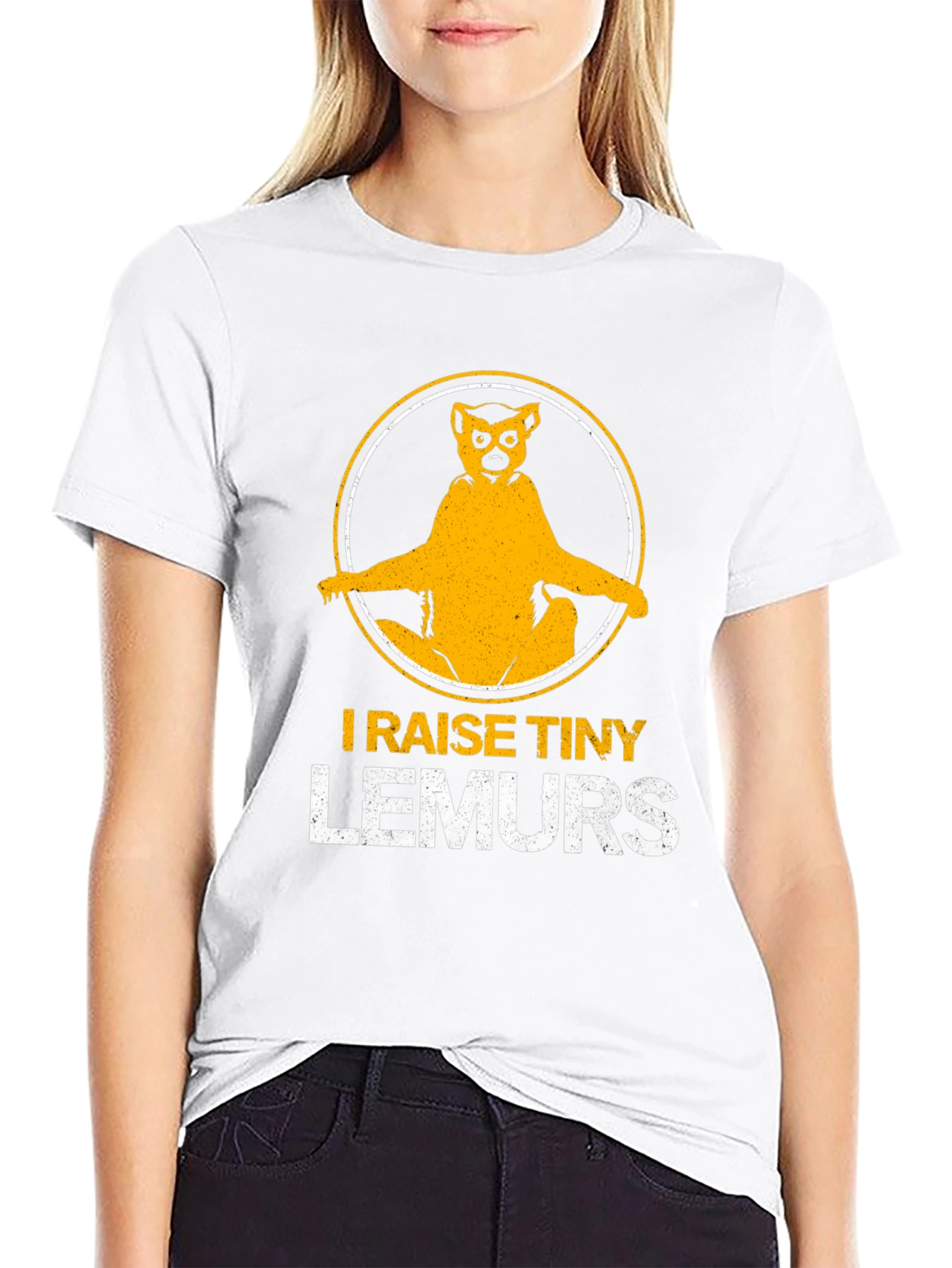 Black I Raise Tiny Lemurs T-Shirt - Funny Animal Lover Tee view 9
