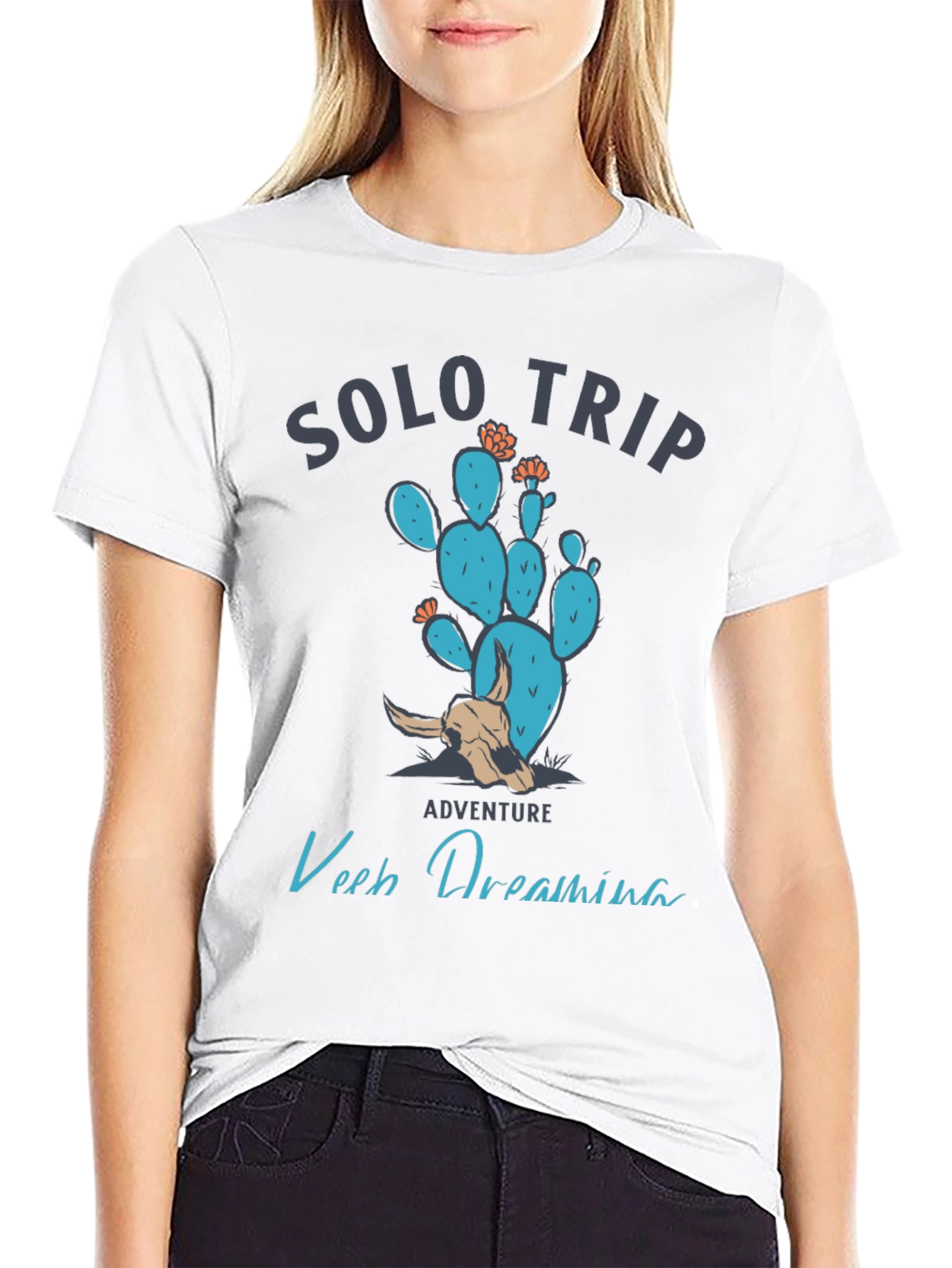 Black Solo Trip Cactus Graphic Tee view 9