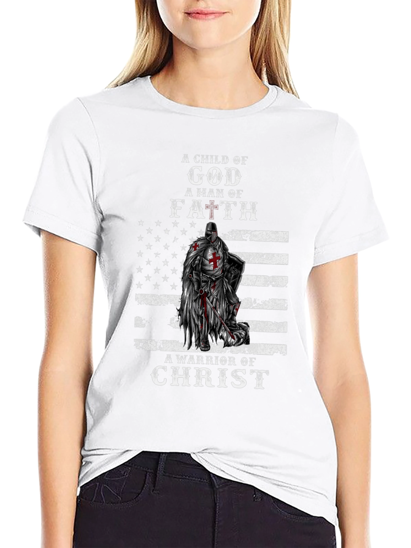 Black Faith Warrior Graphic Tee view 9