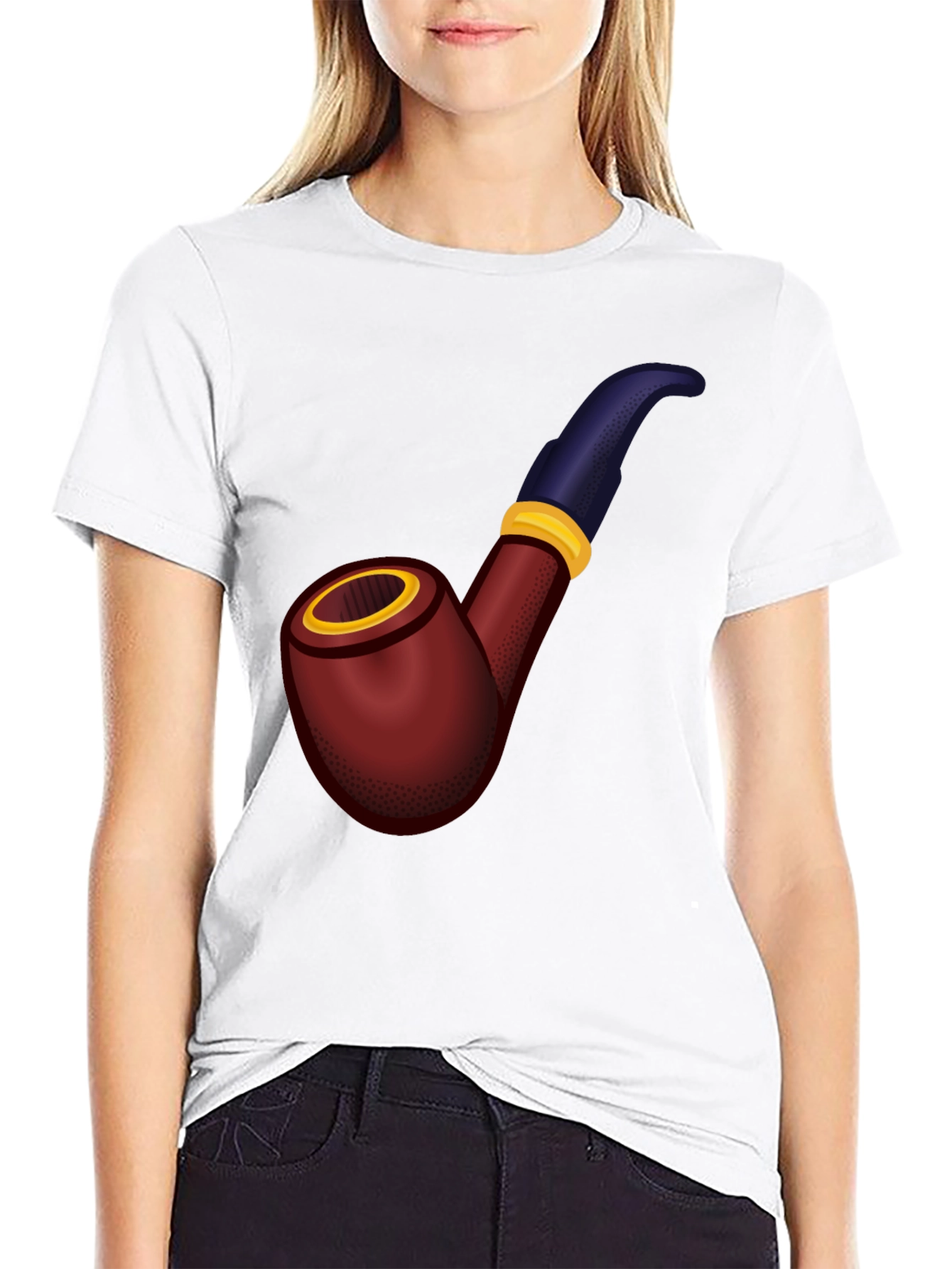 Black Smoking Pipe Graphic Tee - Classic Style view 9