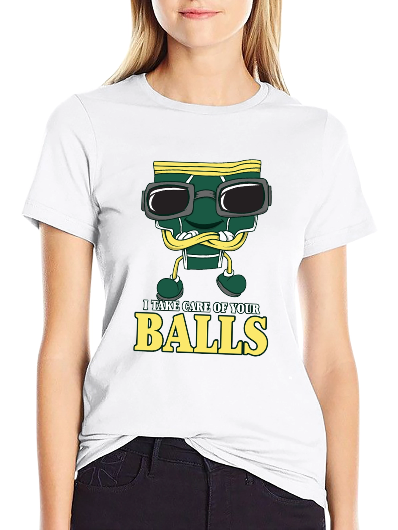 Black Humorous Underwear Balls T-Shirt view 9
