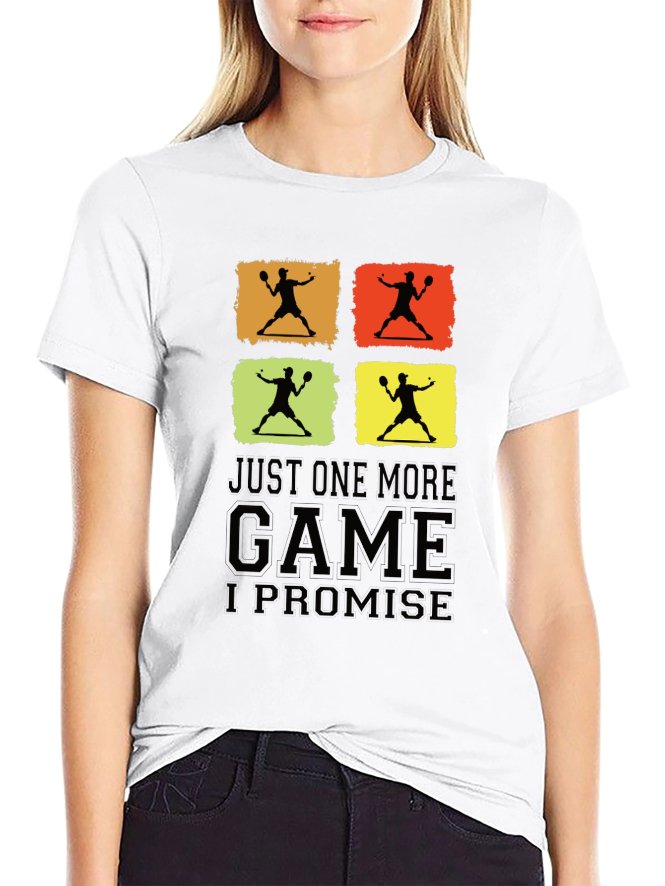 Black Just One More Game Promise Black Graphic Tee view 9
