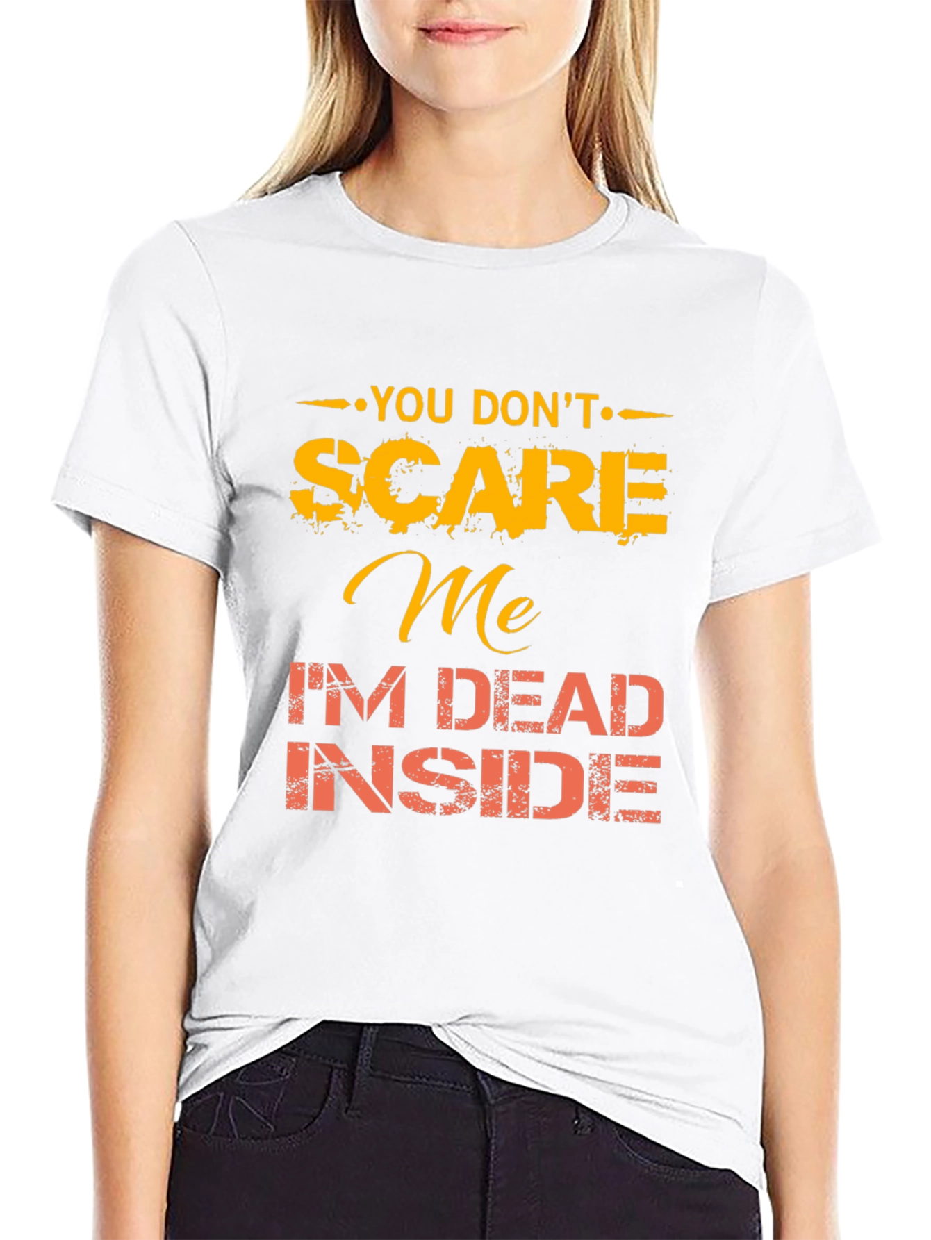 Black You Don't Scare Me Funny Graphic Tee view 9